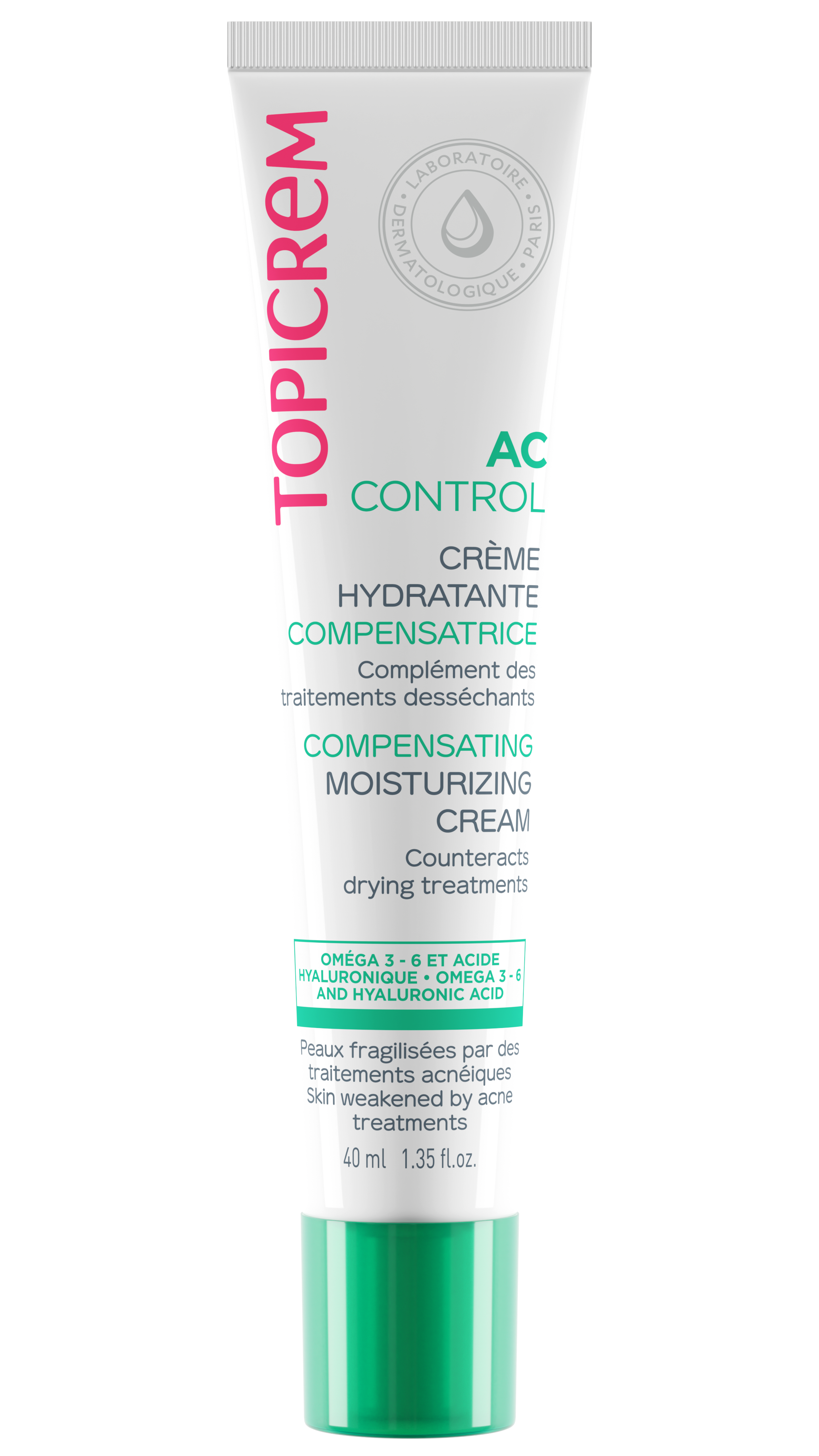 Topicrem AC Compensating Moisturizing Cream crème hydratante pour peaux grasses sujettes à l'acné 40 ml