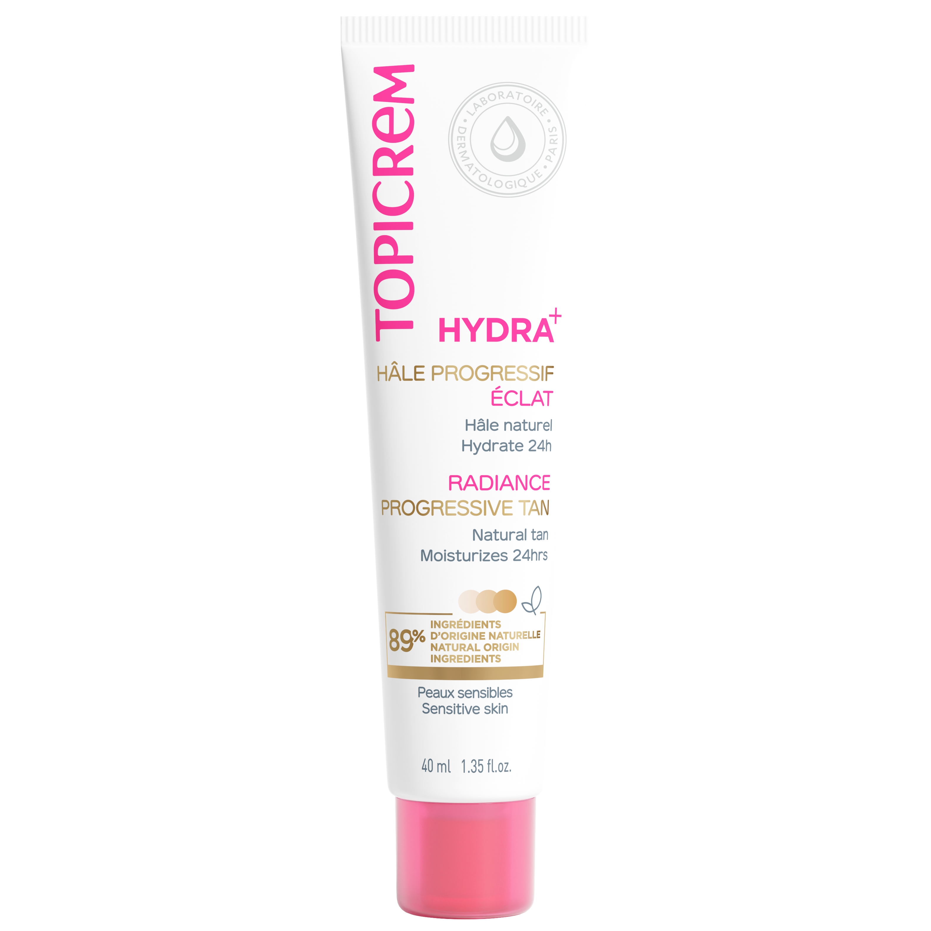 Soins Visage Hâle Progressif Éclat Effet Bonne Mine Hâle Naturel Hydrate Pour Peaux Sensibles Hydra+ Topicrem Le Tube De 40ml