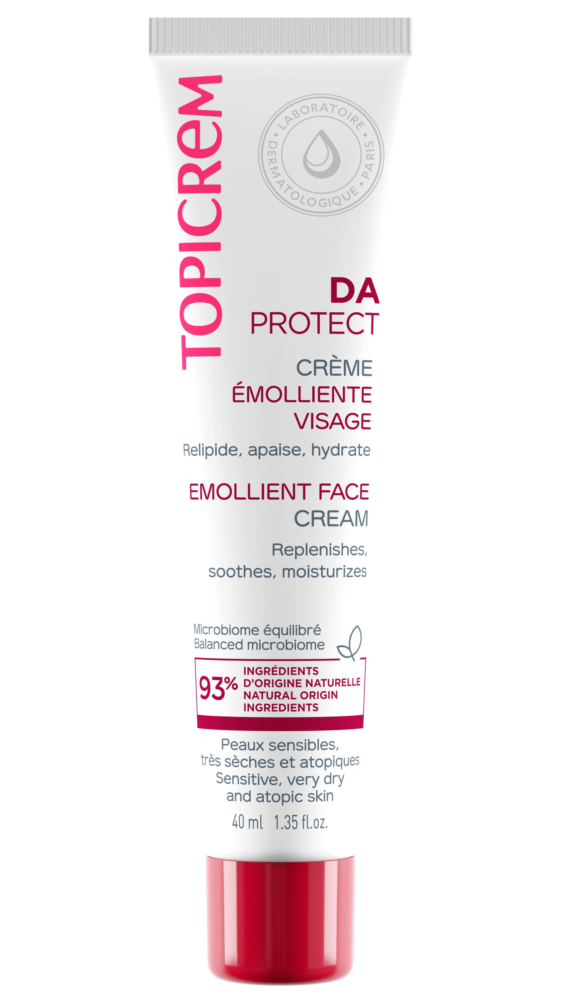 Topicrem DA Emollient Face Cream crème adoucissante pour peaux sèches à atopiques 40 ml