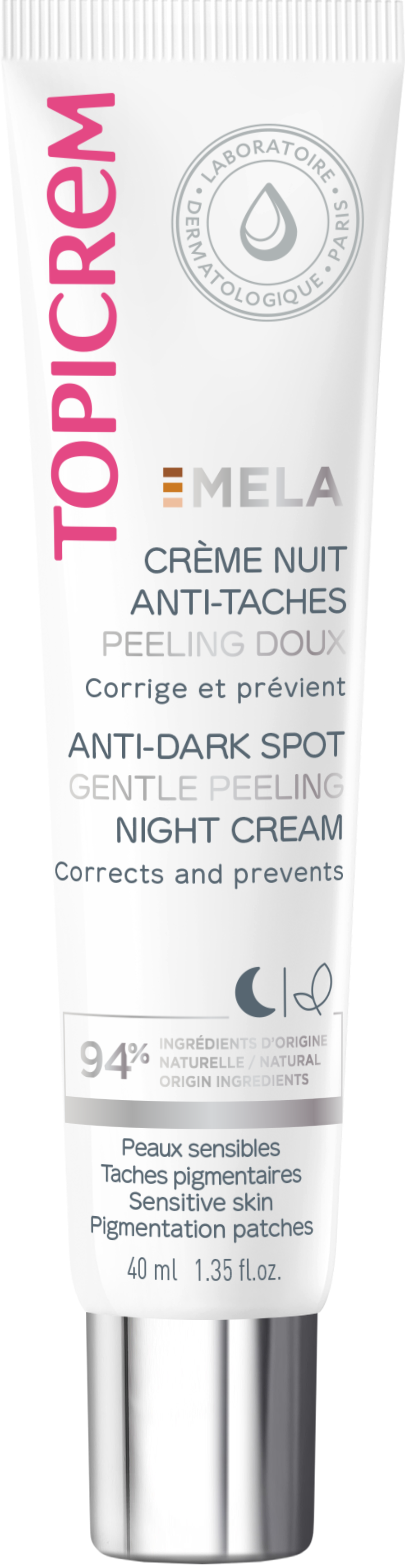 Topicrem Mela Crème Nuit Anti Tâche Peeling Doux 40ml