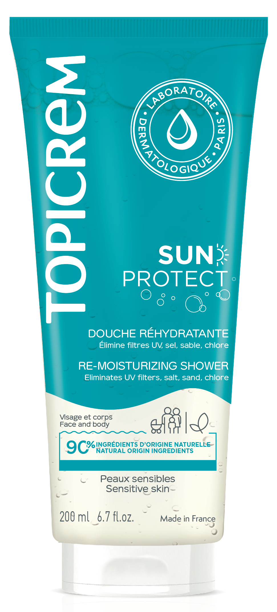 Protection Solaire Gel Douche Réhydratant Sun Protect Topicrem Le Flacon De 200ml