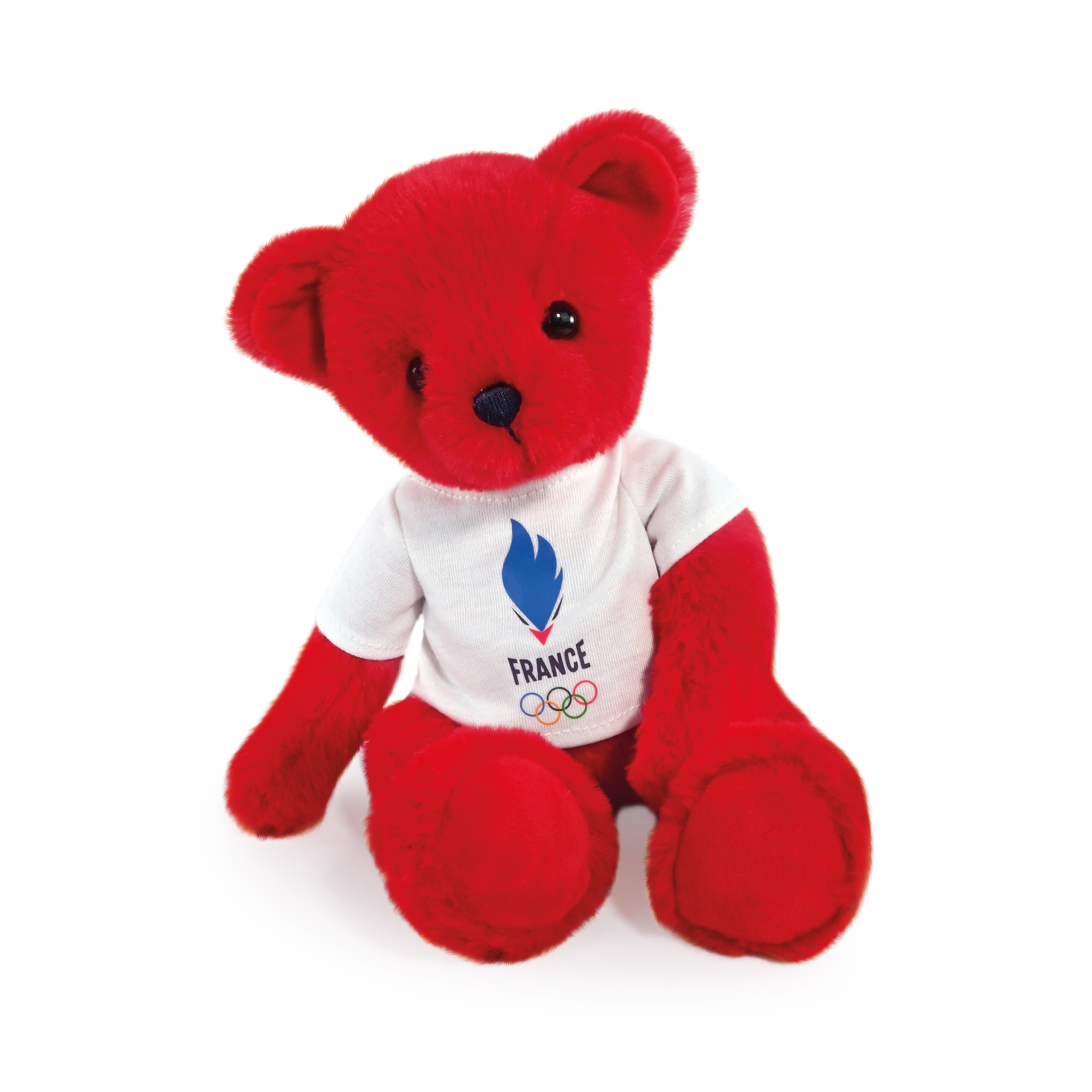 JO PARIS 2024 OURS EQUIPE DE FRANCE RougeJO2457 Peluche supporter cadeau souvenir des la naissance - vue 1