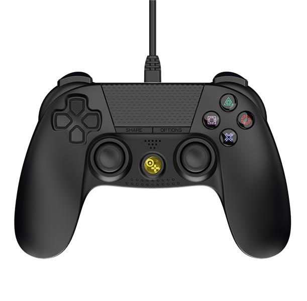 Manette filaire avec prise casque - Noir (PS4)