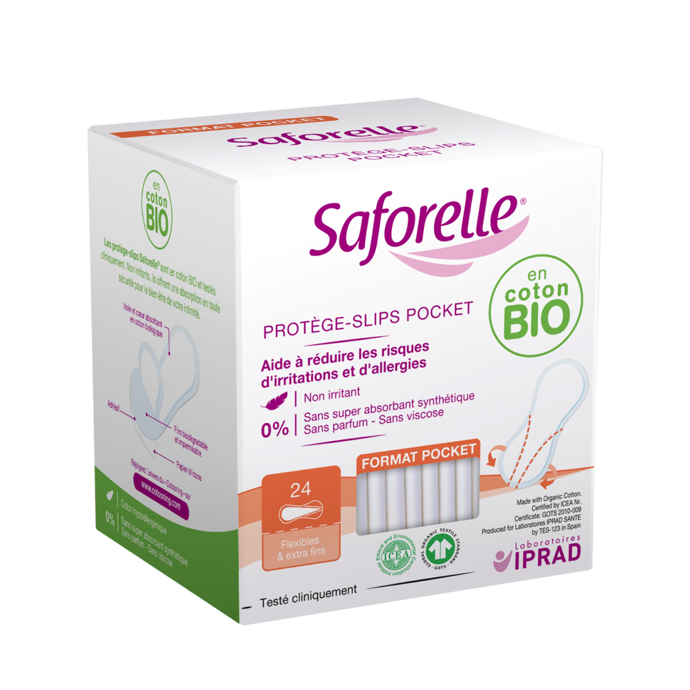 Saforelle coton protect protège-slips pocket boîte de 24