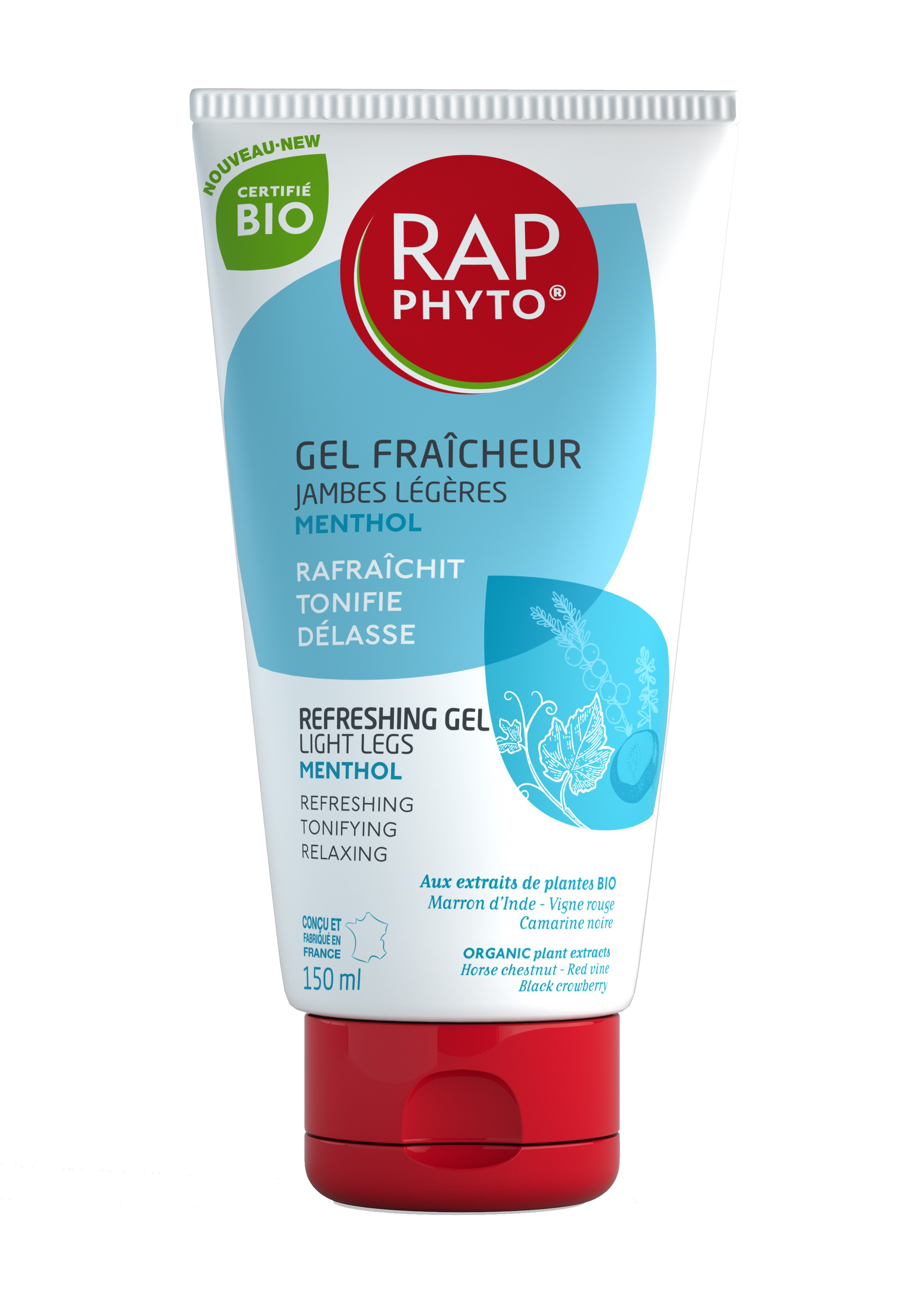 Rap Phyto Gel Fraîcheur Jambes Légères 150ml Bio Parfum Menthol