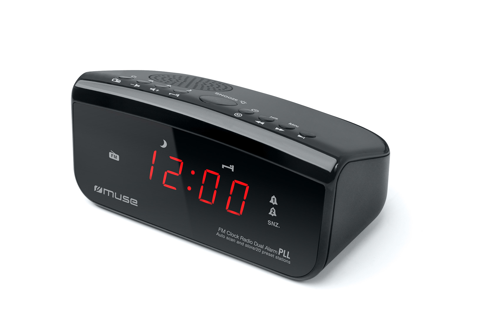 Radio Réveil Muse M 186 CMR Gris - Double Alarme PLL Pour Un Réveil Doux Et Fiable