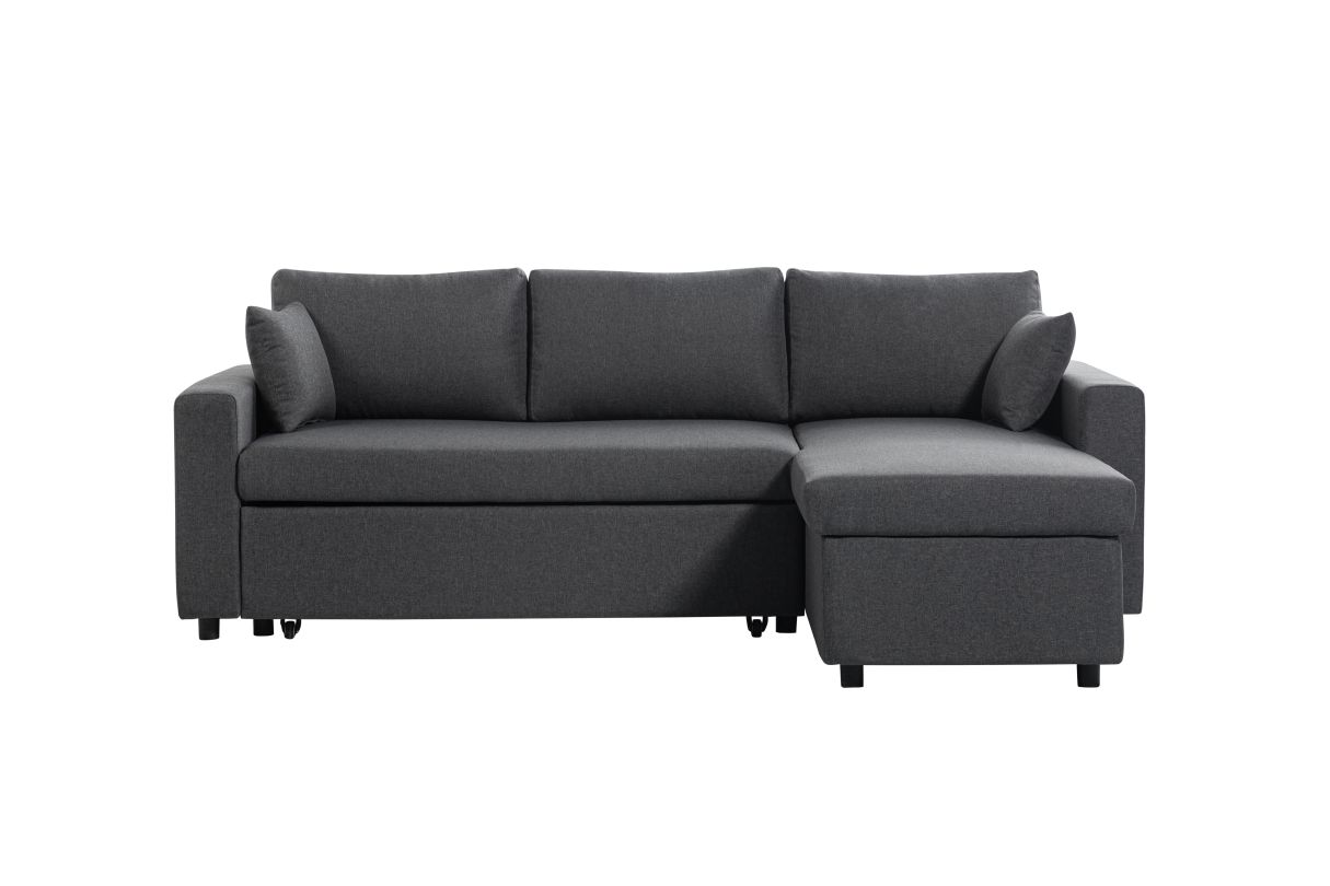 Canapé d'angle MARIA Réversible et Convertible avec Coffre en tissu - vue 2