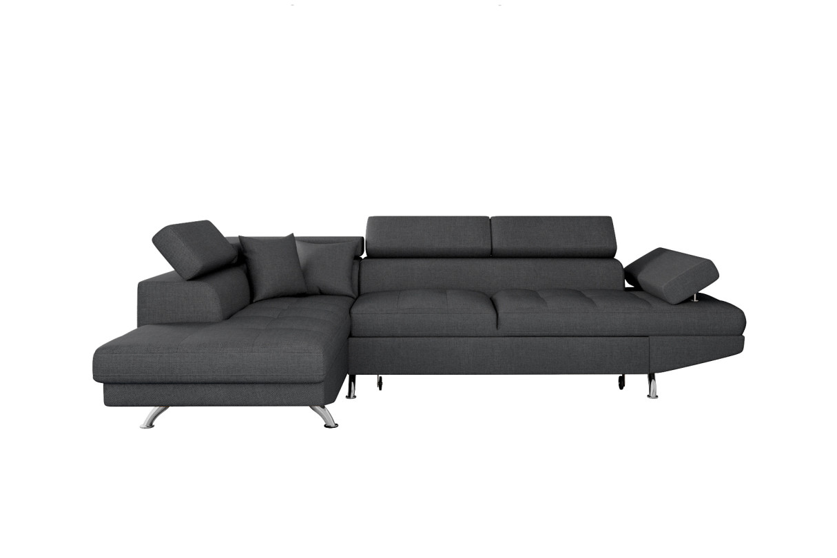 Canapé d'angle RIO Convertible avec coffre en tissu Angle Gauche - vue 4