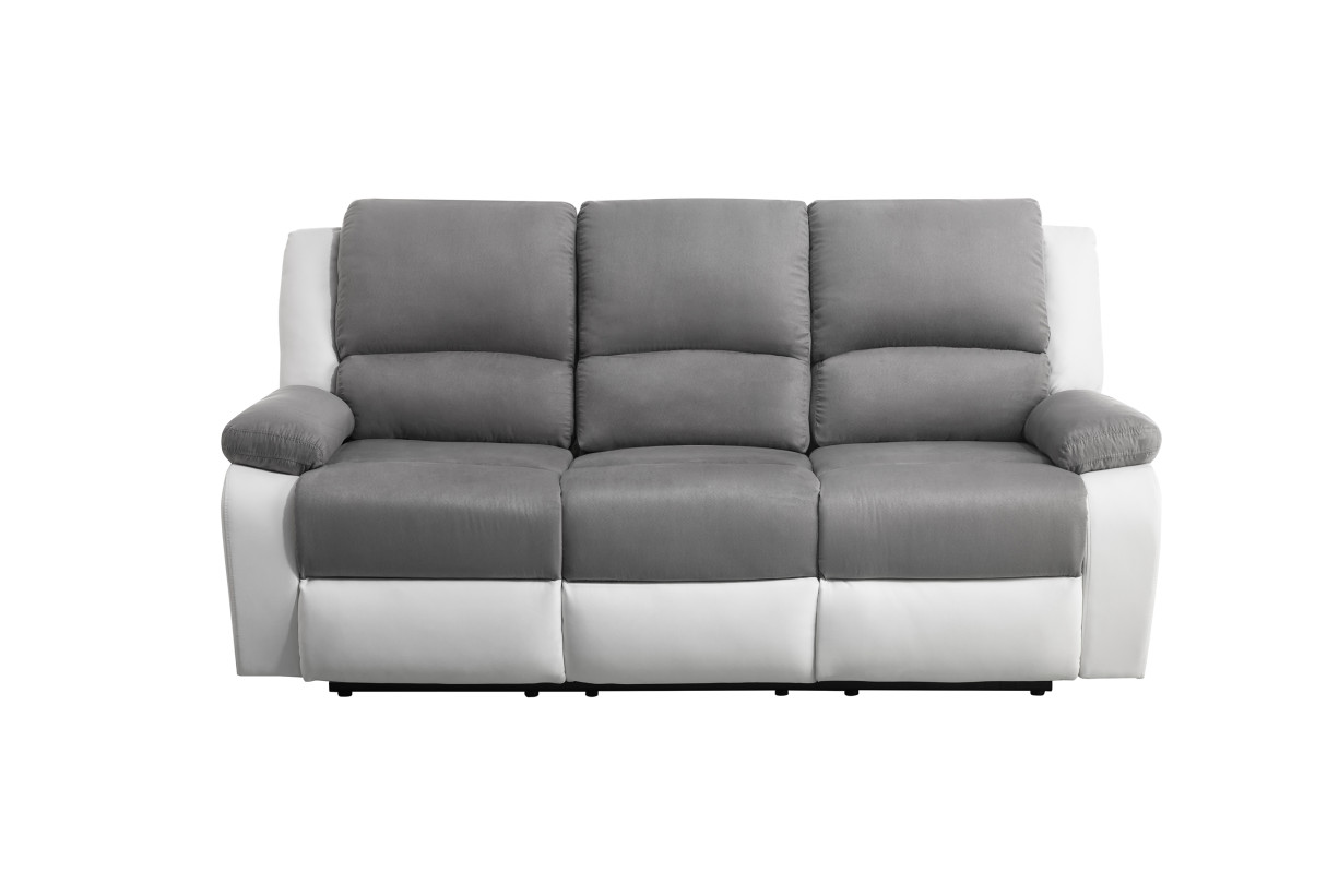 RELAXXO Canapé de Relaxation électrique 3 places Microfibre et Simili LEO et