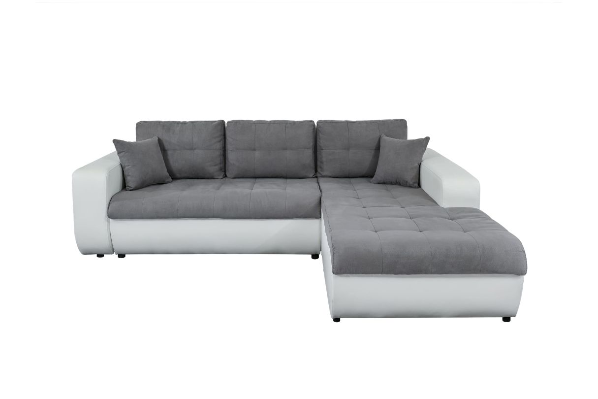 Canapé d'angle SUZIE Convertible en Simili et Microfibre Angle Droit et - vue 2