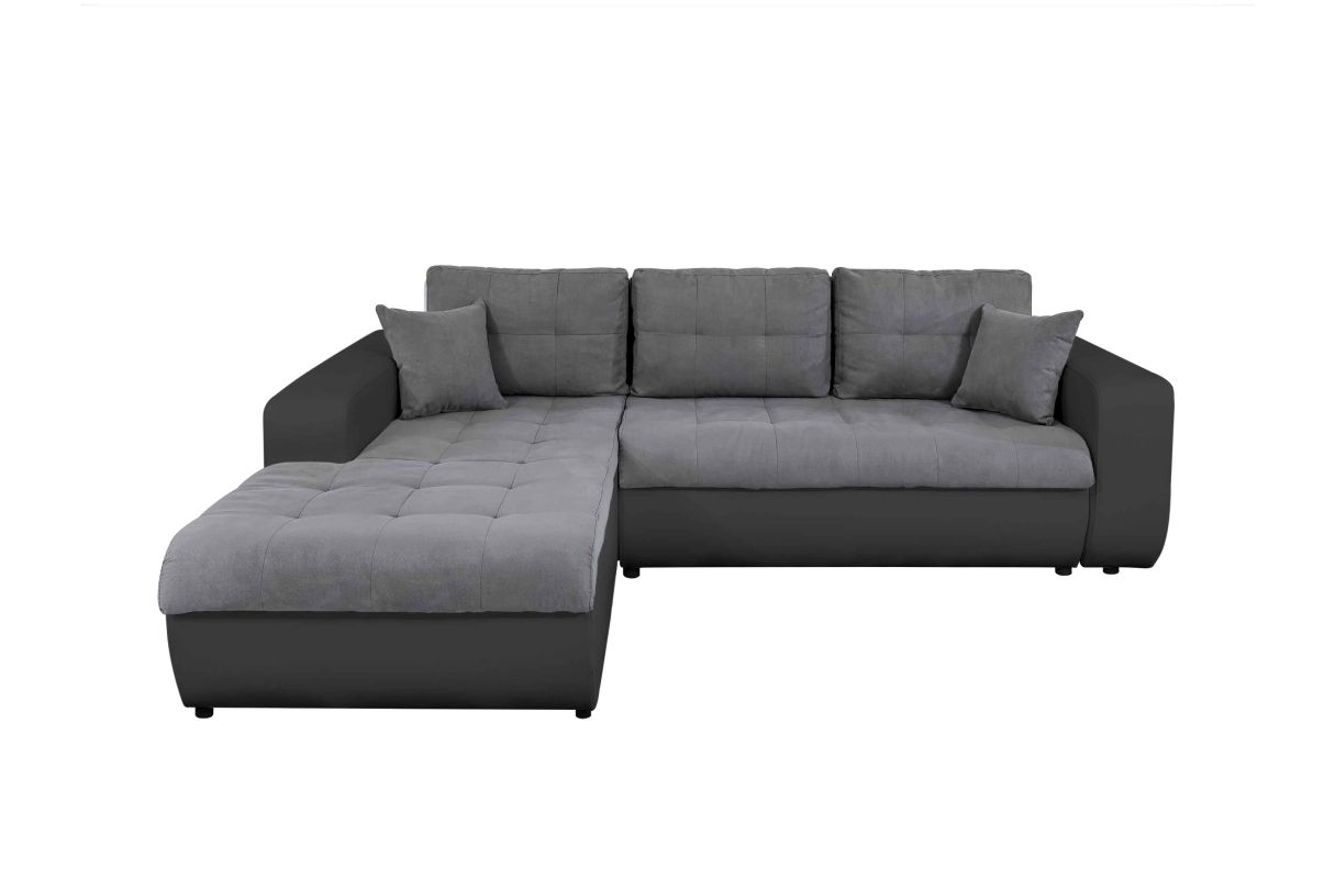 Canapé d'angle SUZIE Convertible en Simili et Microfibre Angle Gauche et - vue 2