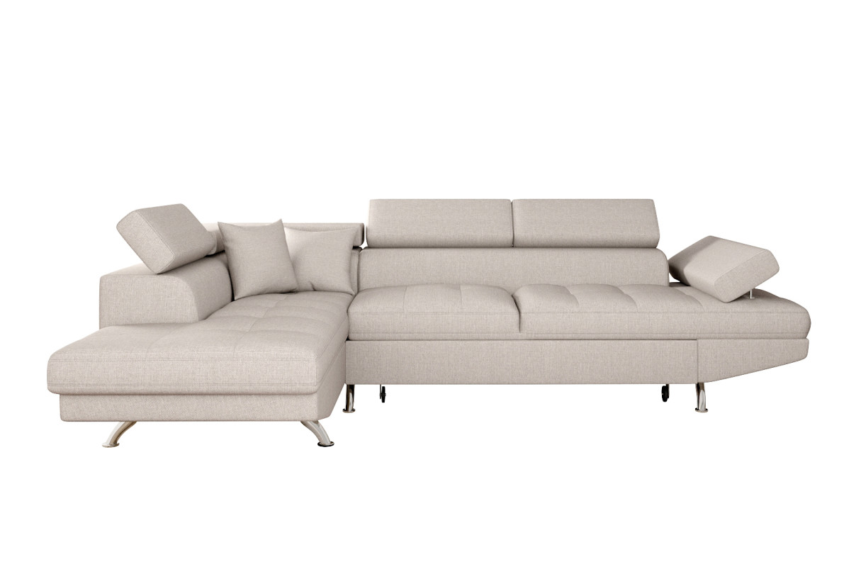 Canapé d'angle RIO Convertible avec coffre en tissu Angle Gauche - vue 6