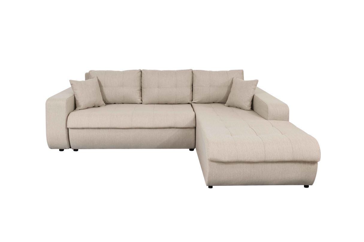 Canapé d'angle SUZIE Convertible en Tissu Angle Droit