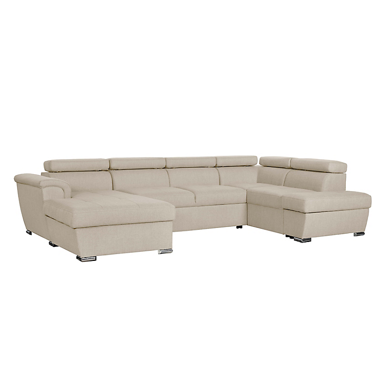 Canapé d'angle Panoramique PAOLA Convertible en Tissu