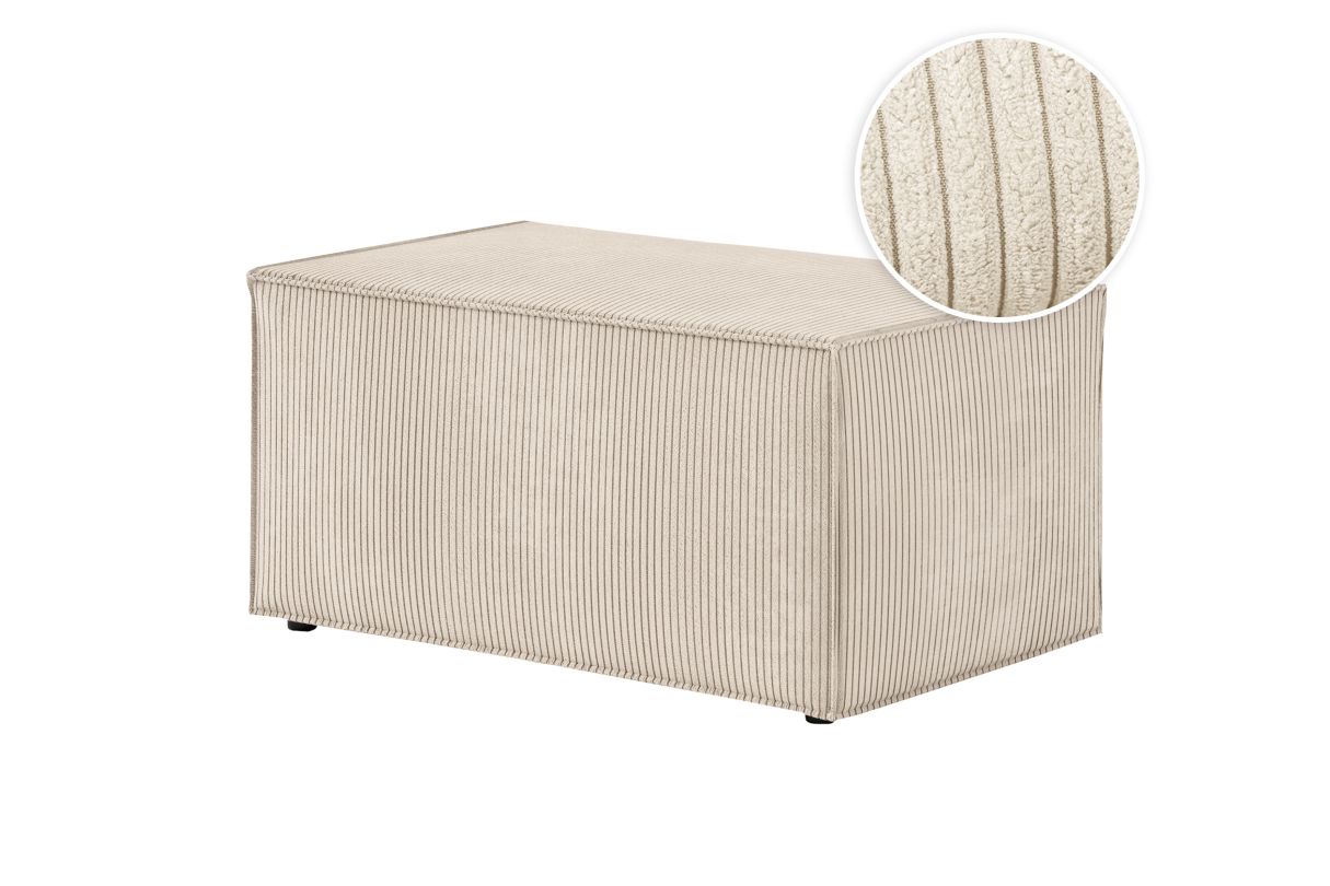 CLARISSE Pouf en velours côtelé - vue 3