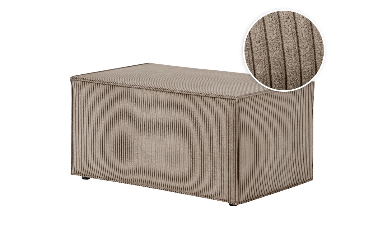 CLARISSE Pouf en velours côtelé - vue 2