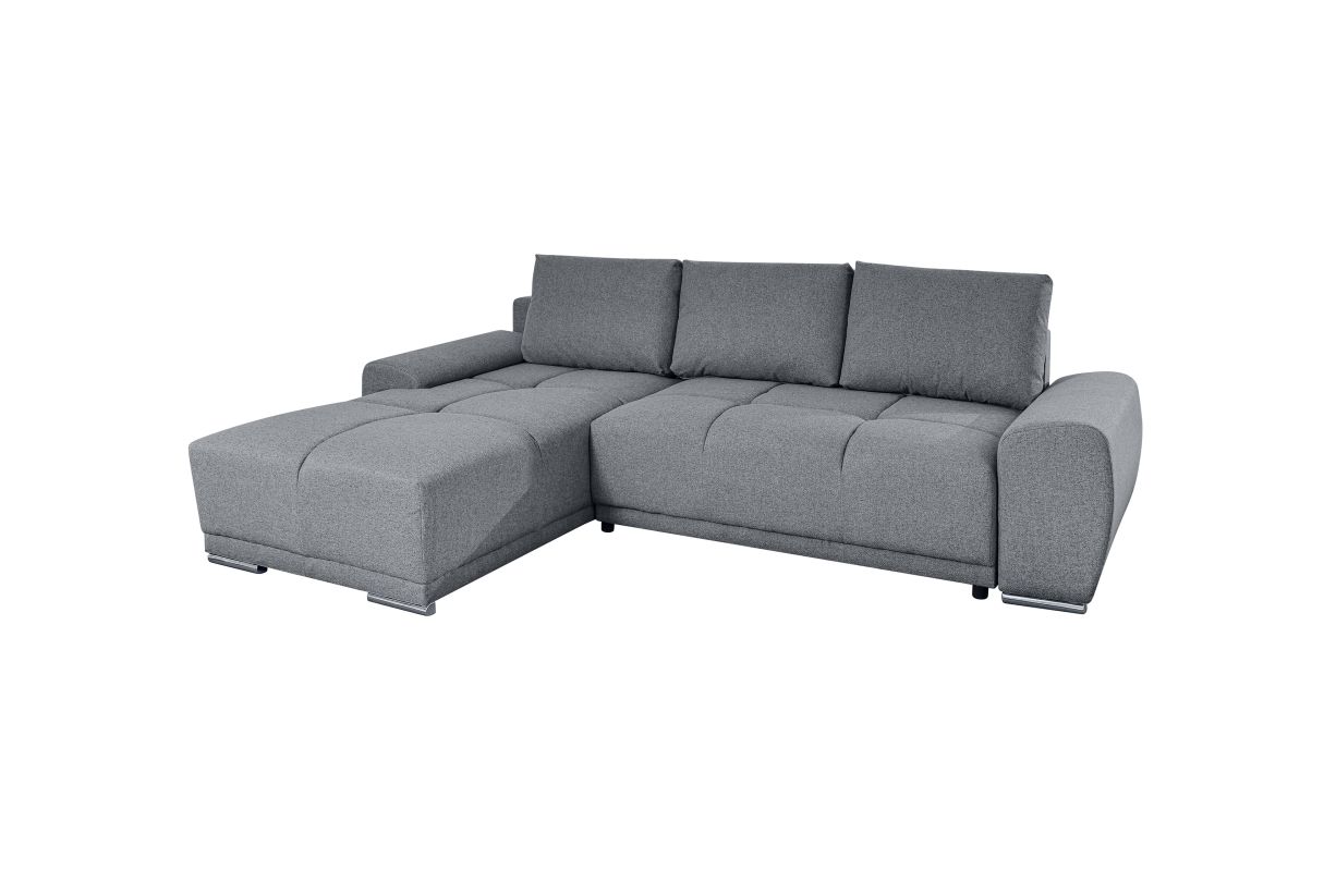 Canapé d'angle gauche 4 places convertible CASSANDRA avec coffre en tissu L270 x P181 x H89cm LOUNGITUDE - vue 2