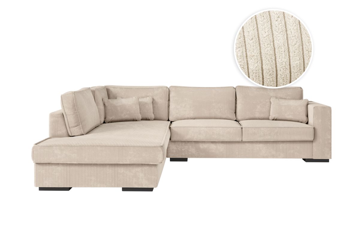 BELAMI Canapé d'angle 6 places en velours côtelé Angle Gauche - vue 2