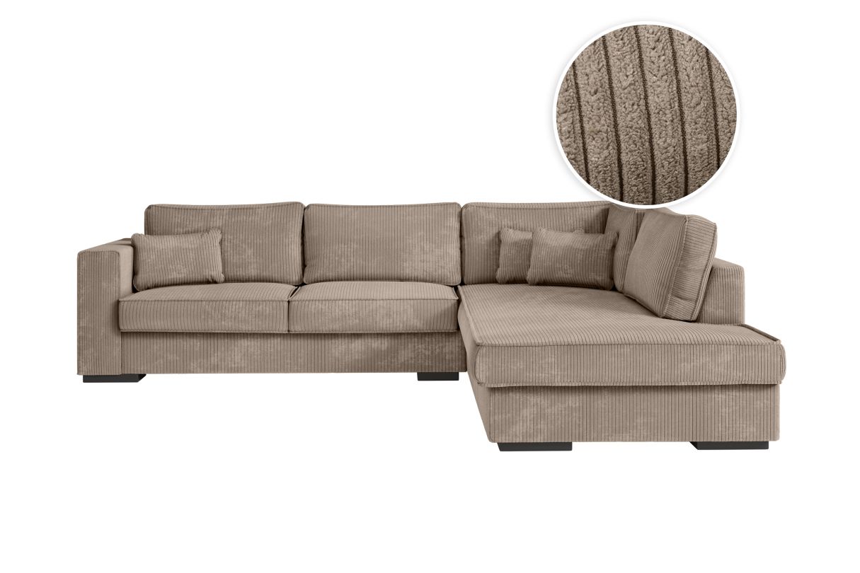 Canapé d'angle BELAMI 6 places en velours côtelé Angle droit - vue 3