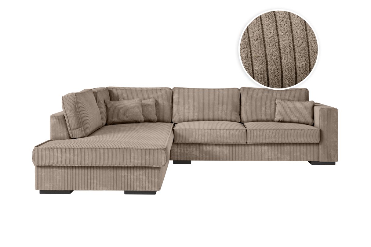 Canapé d'angle BELAMI 6 places en velours côtelé Angle gauche - vue 2