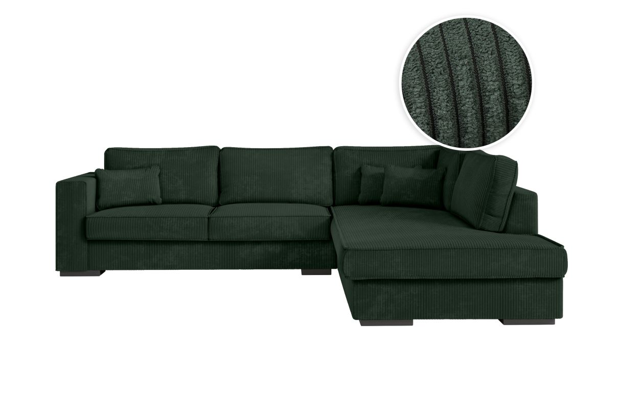 Canapé d'angle BELAMI 6 places en velours côtelé Angle droit - vue 2