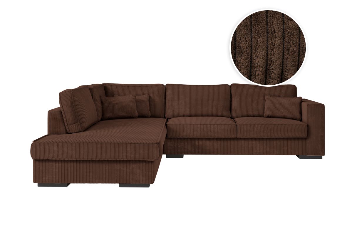 Canapé d'angle BELAMI 6 places en velours côtelé Angle gauche - vue 4