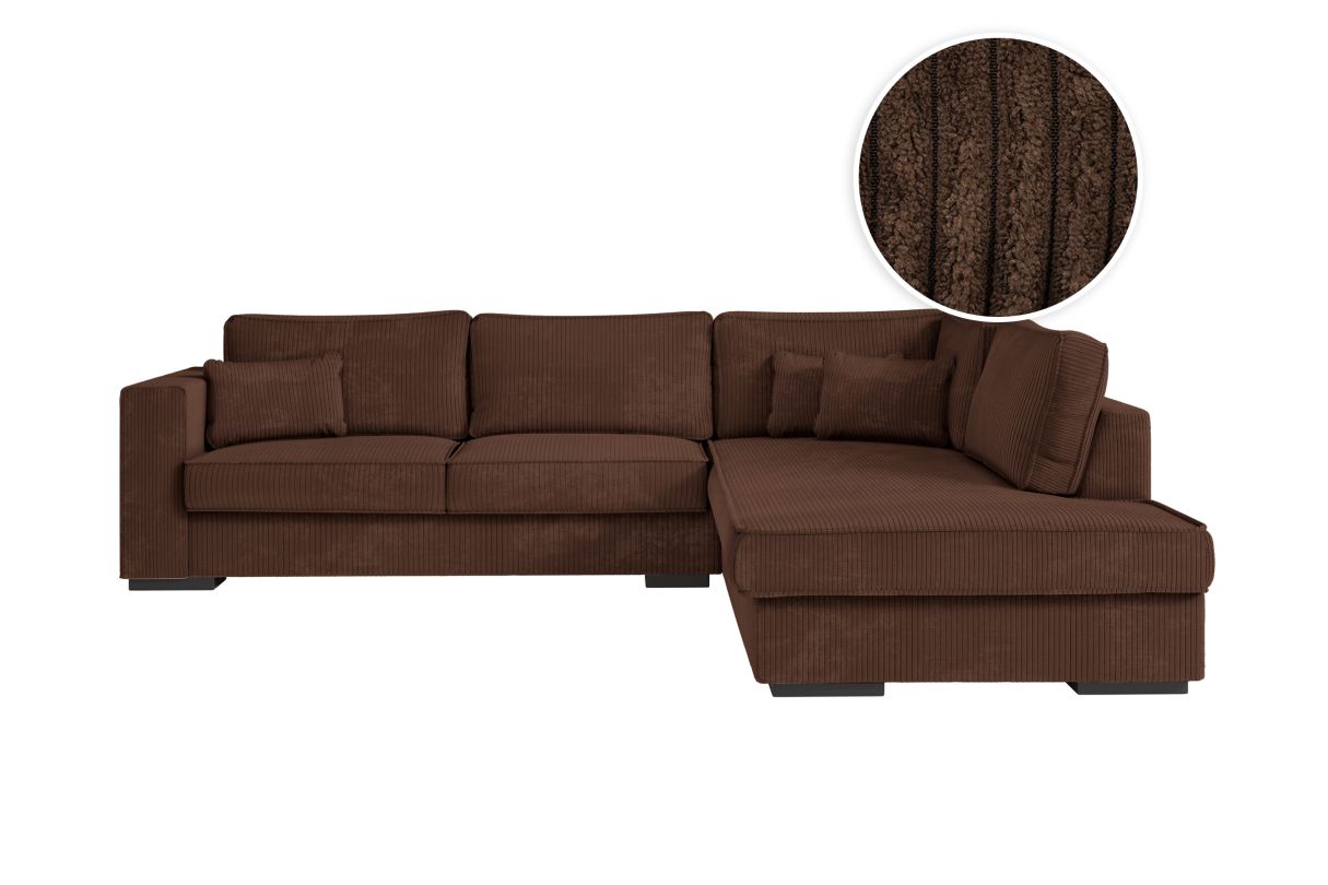 Canapé d'angle BELAMI 6 places en velours côtelé Angle droit - vue 4