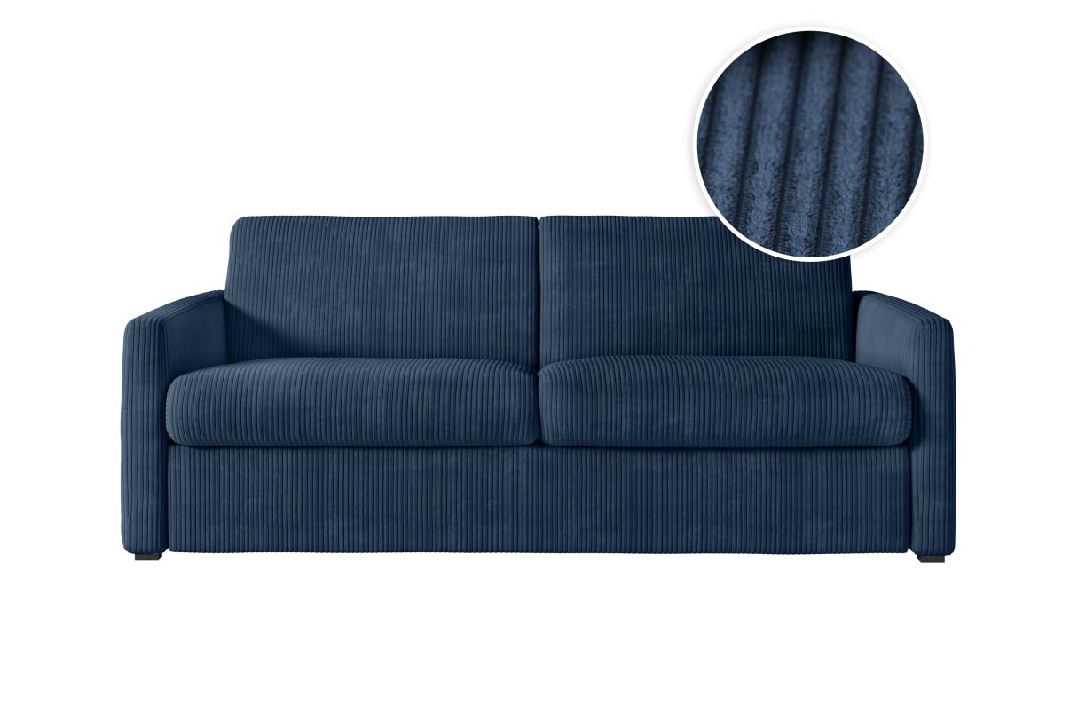 Canapé convertible express AGATHE 160x190cm en velours côtelé Matelas épaisseur 13cm - vue 3