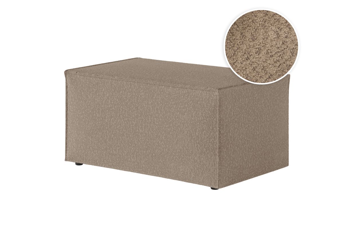 CLARISSE Pouf en tissu bouclette