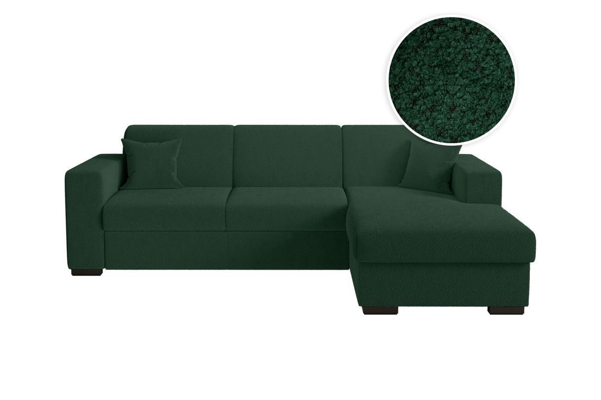 Canapé d'angle FUJI convertible avec coffre en tissu bouclette Angle droit - vue 2