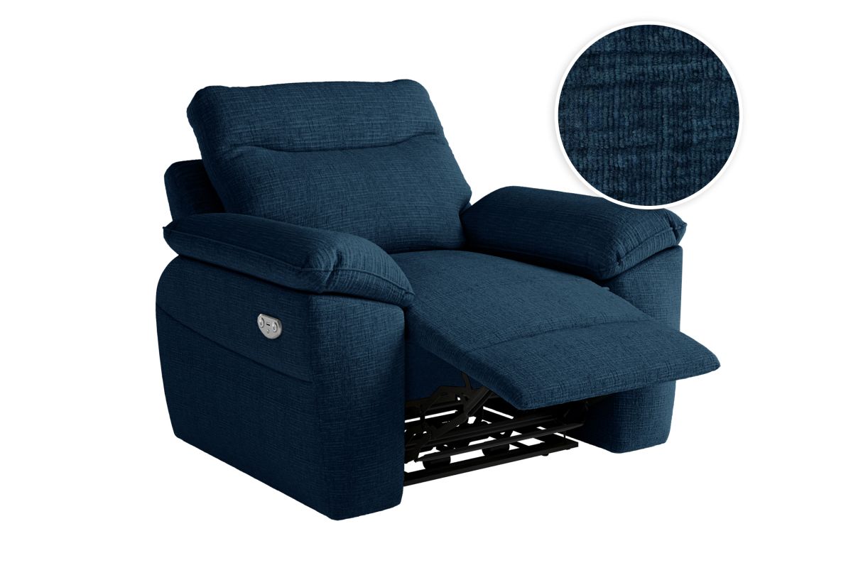Fauteuil de relaxation électrique ROSS en tissu texturé 3D
