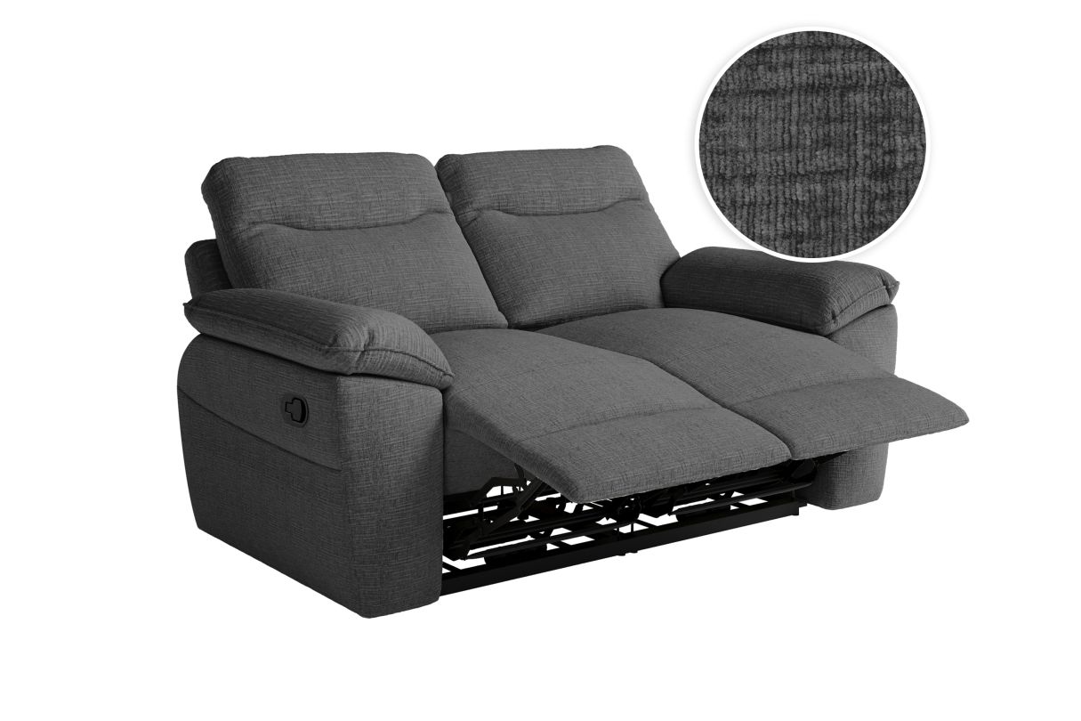 Canapé de relaxation manuel ROSS 2 places en tissu texturé 3D