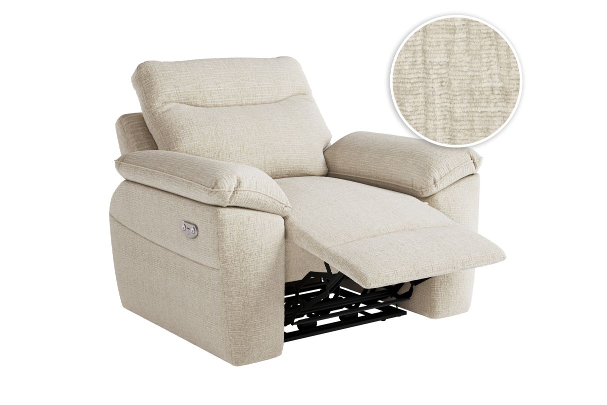 Fauteuil de relaxation électrique ROSS en tissu texturé 3D - vue 2