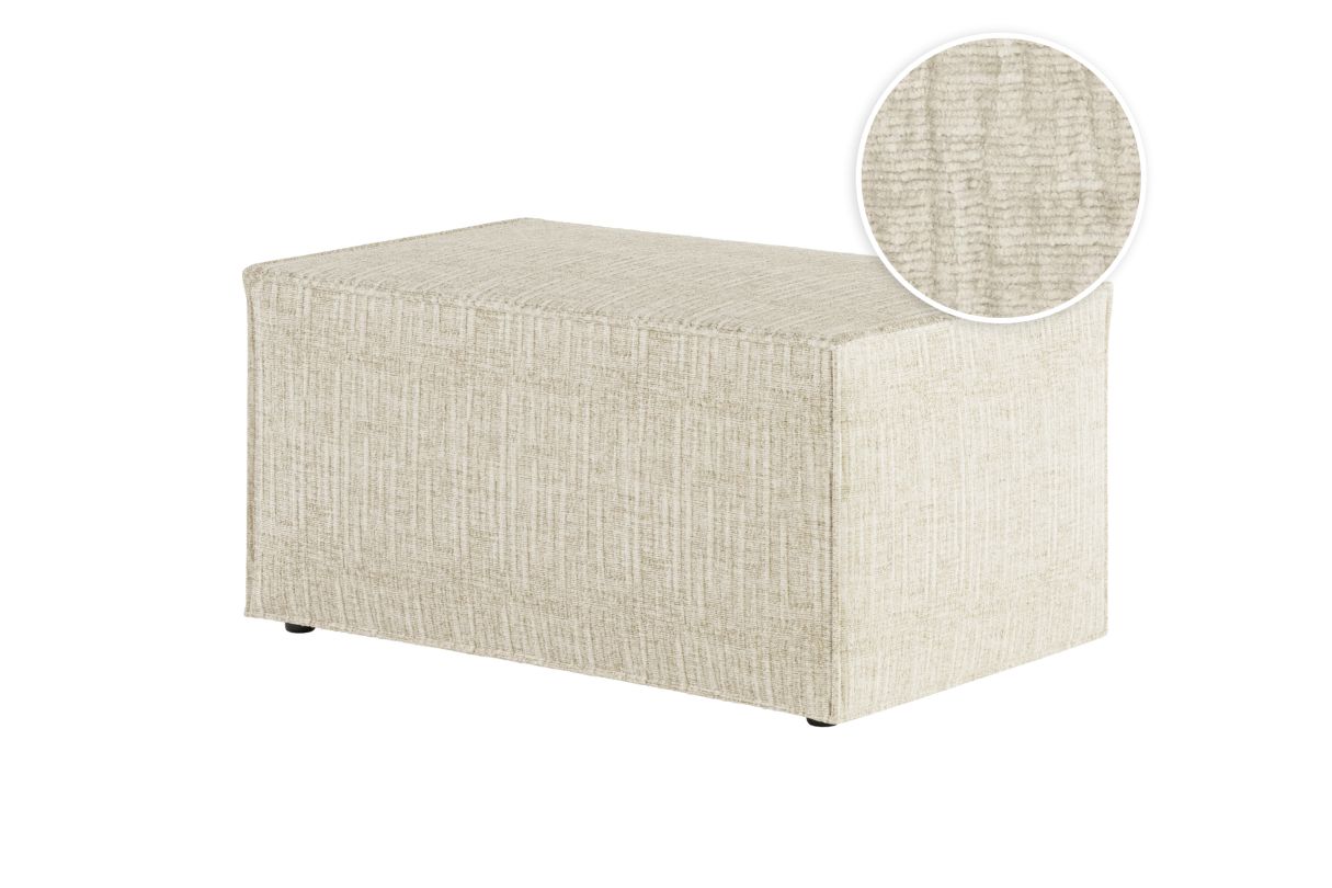 CLARISSE Pouf en tissu texturé 3D