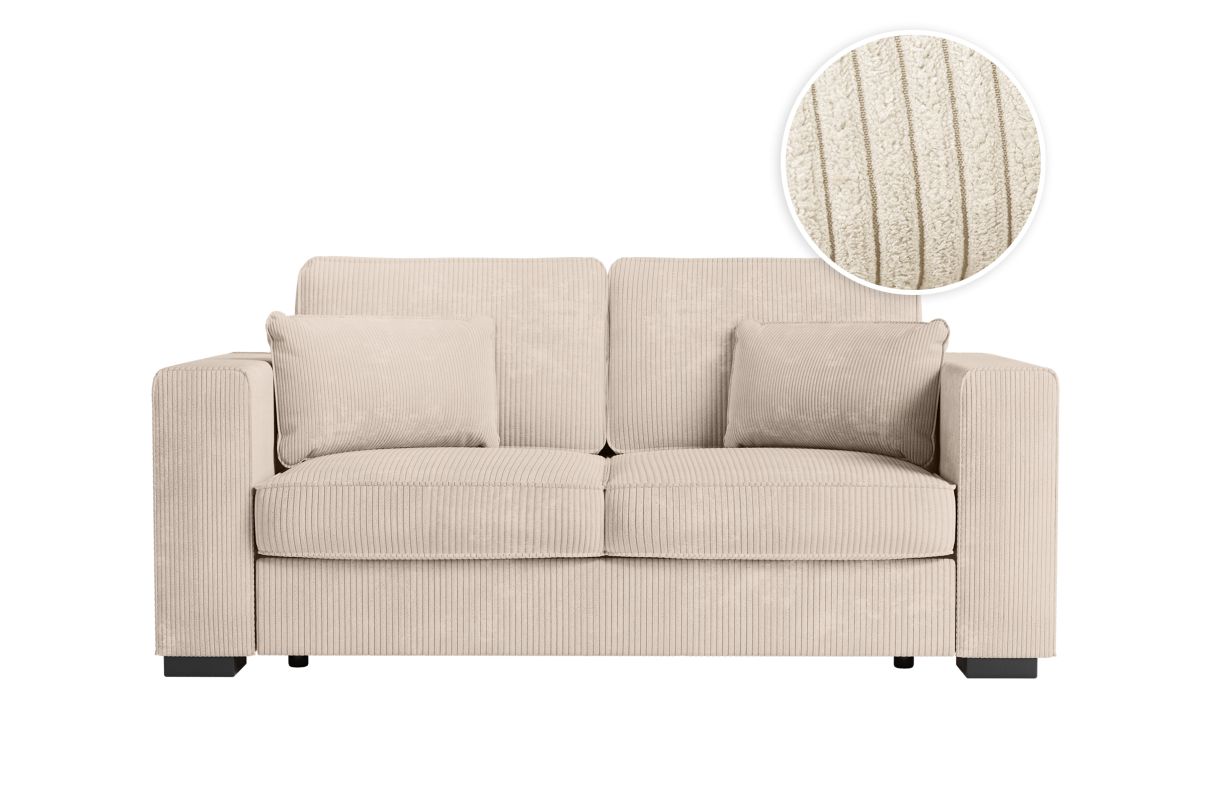 Canapé droit fixe 2 places BELAMI en velours côtelé - vue 2