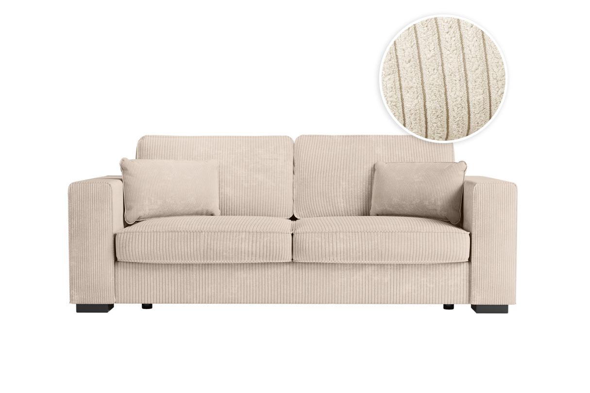 Canapé droit fixe 3 places BELAMI en velours côtelé - vue 3