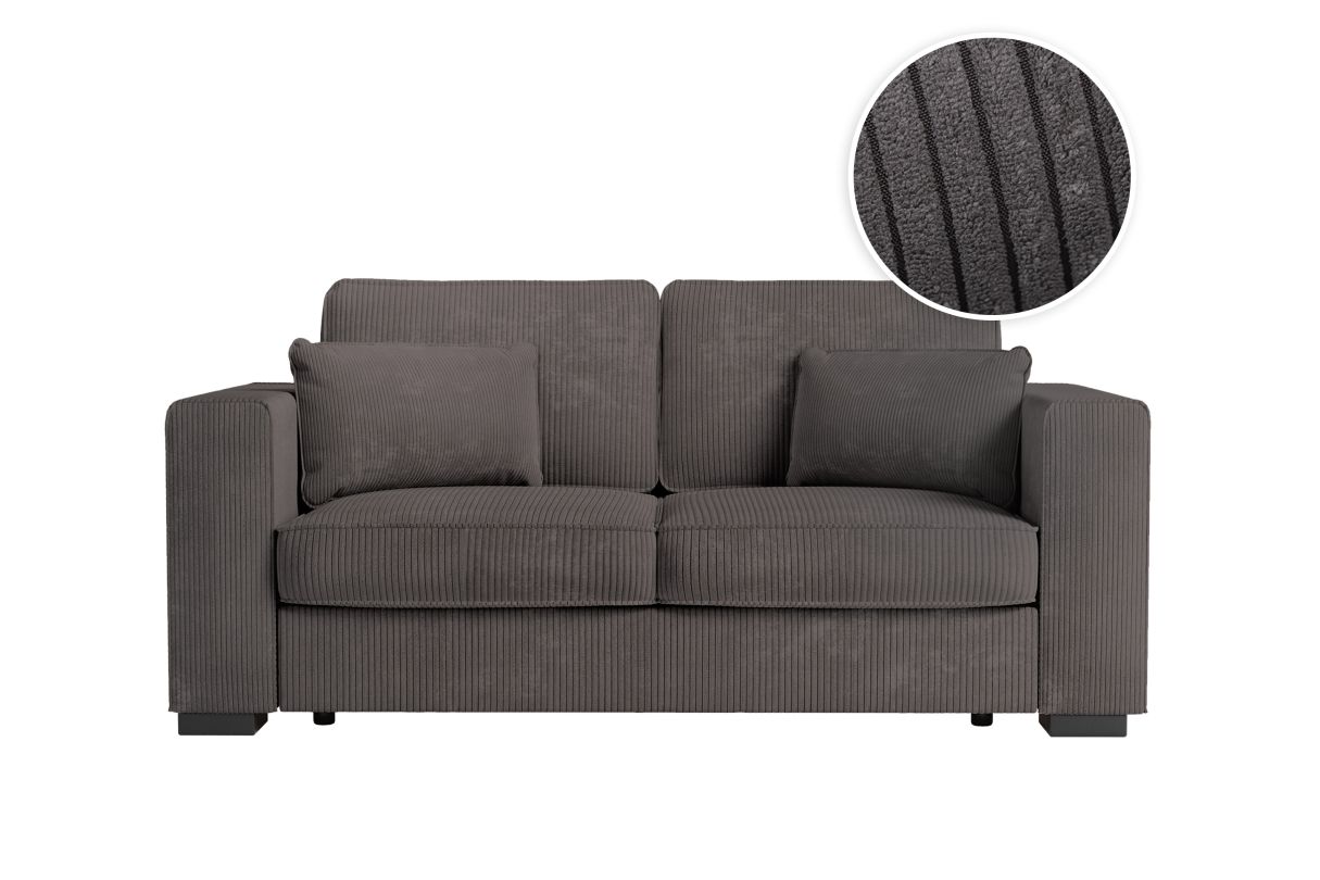 Canapé droit fixe 2 places BELAMI en velours côtelé