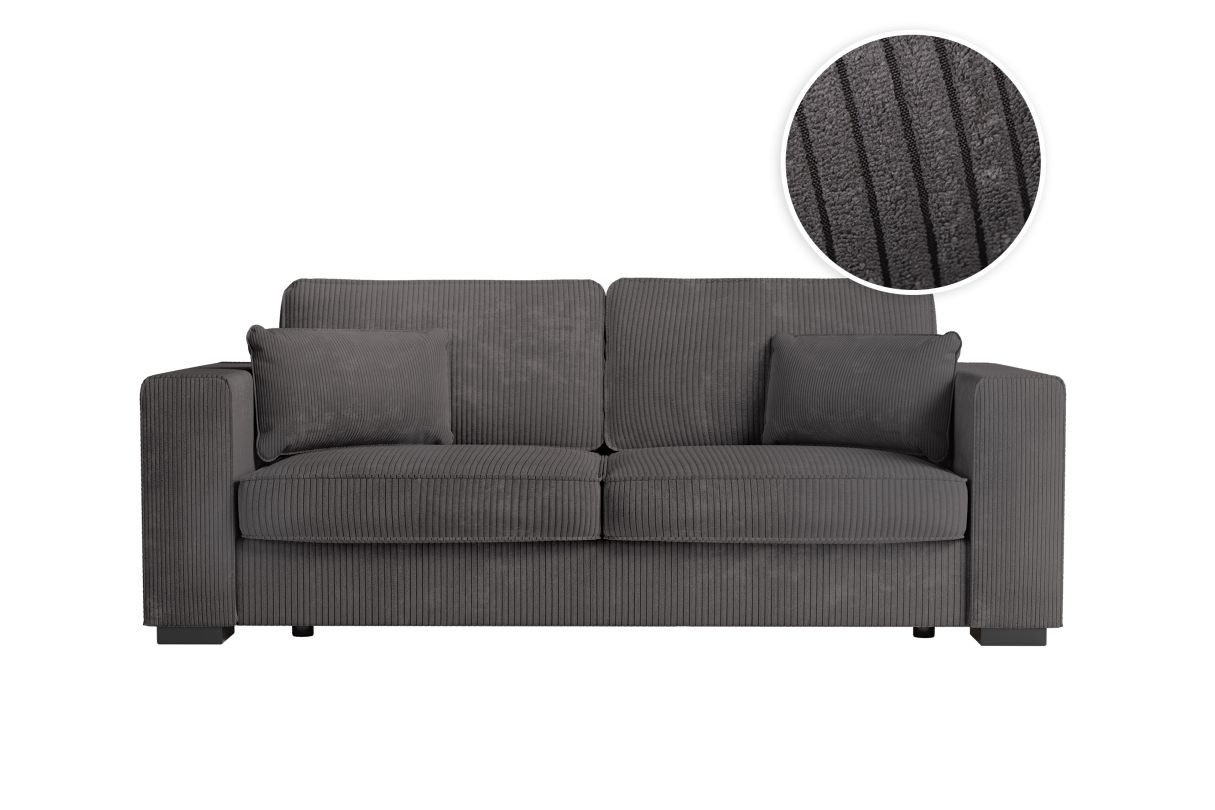 Canapé droit fixe 3 places BELAMI en velours côtelé - vue 2