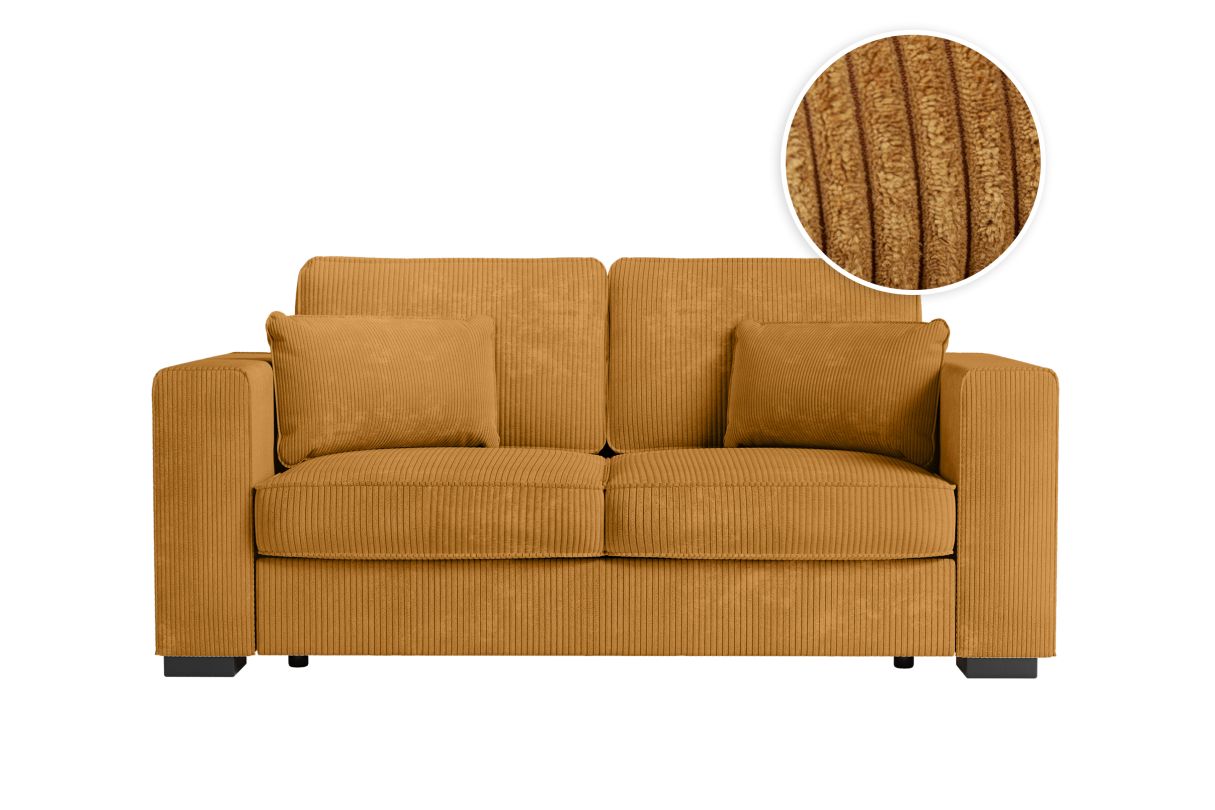 Canapé droit fixe 2 places BELAMI en velours côtelé - vue 3