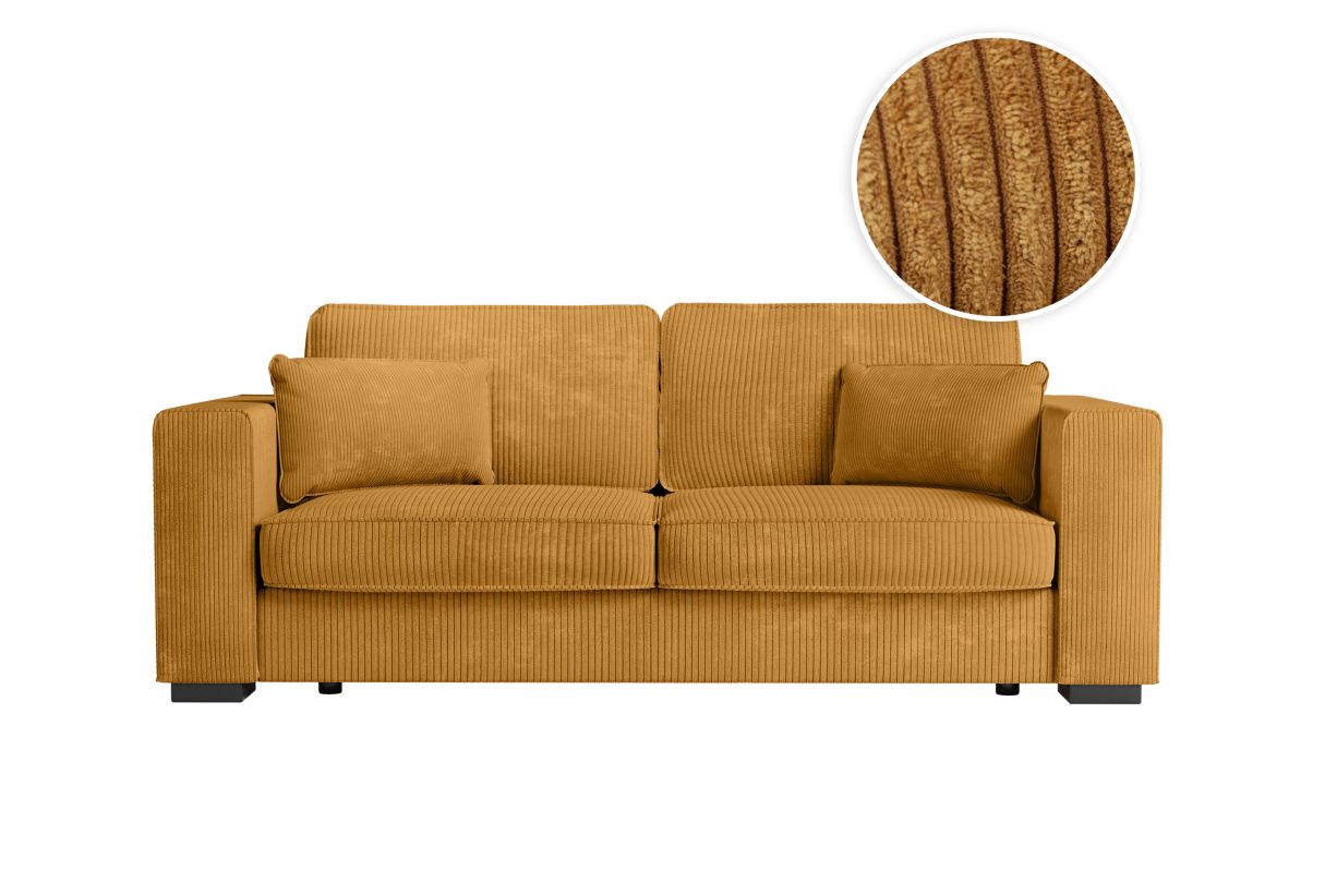 Canapé droit fixe 3 places BELAMI en velours côtelé - vue 5