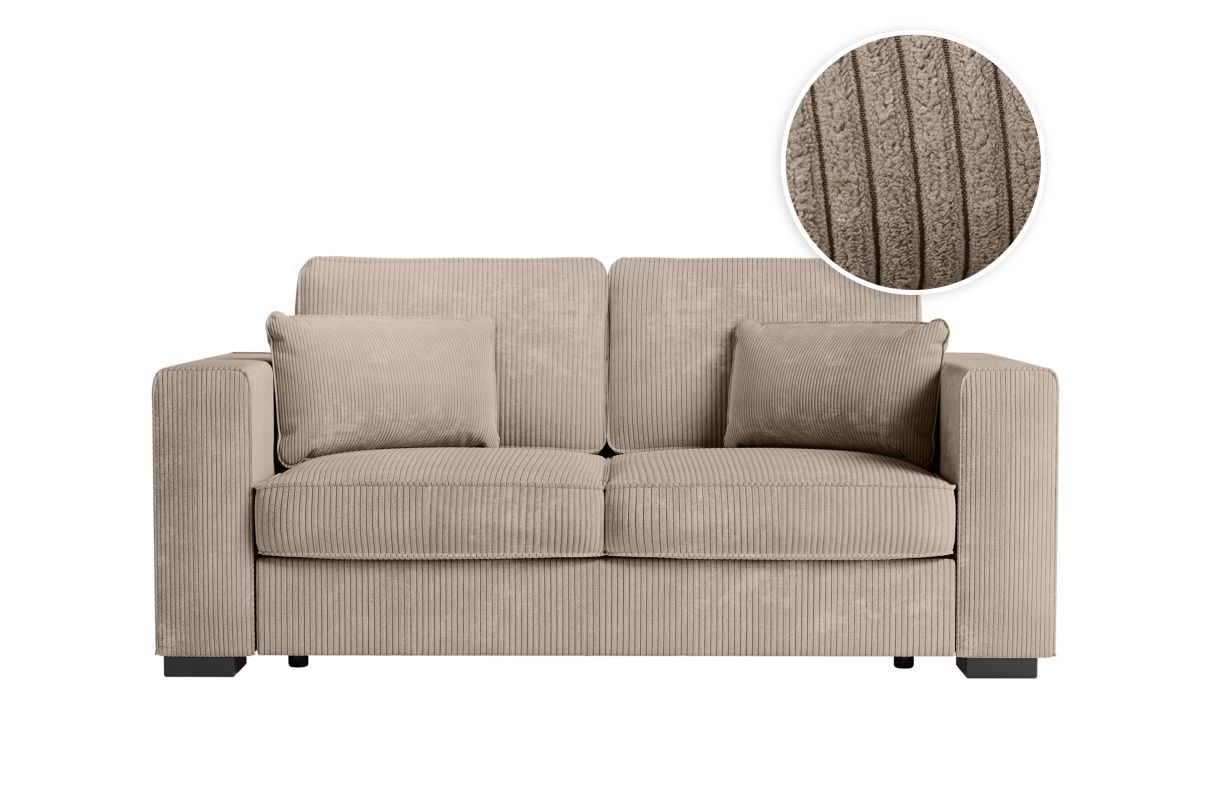 Canapé droit fixe 2 places BELAMI en velours côtelé - vue 4
