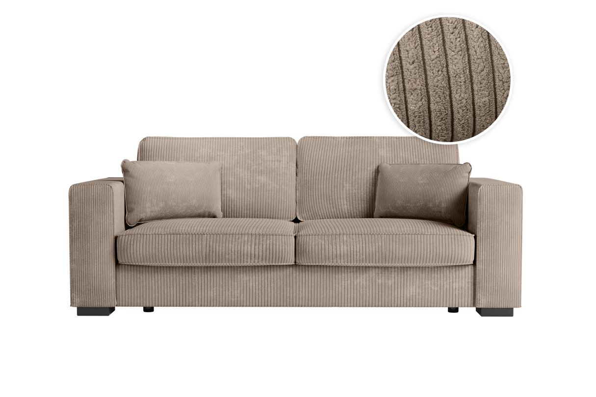 Canapé droit fixe 3 places BELAMI en velours côtelé - vue 6