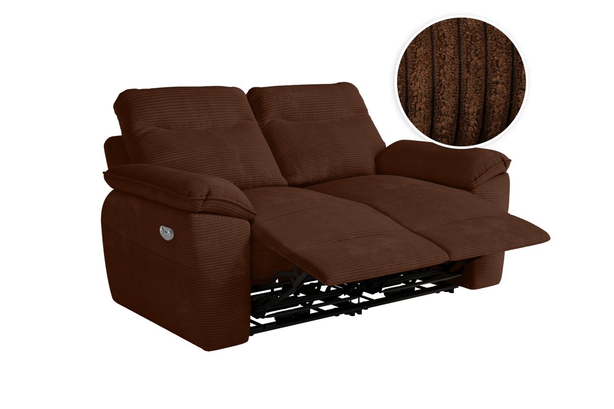 Canapé de relaxation électrique ROSS 2 places en velours côtelé - vue 2