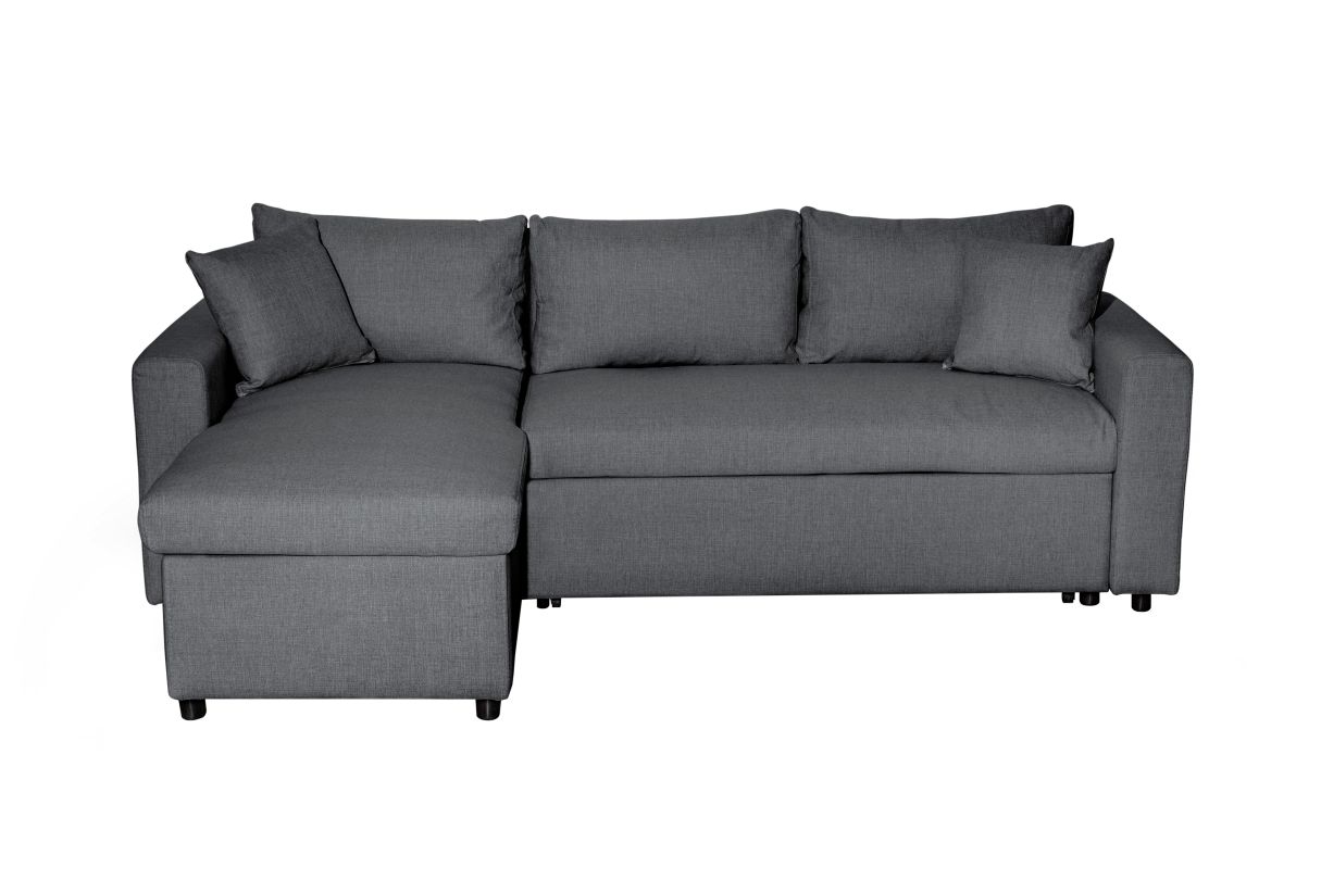 Canapé d'angle 4 places Convertible et Réversible MARIA avec Coffre en tissu - vue 2