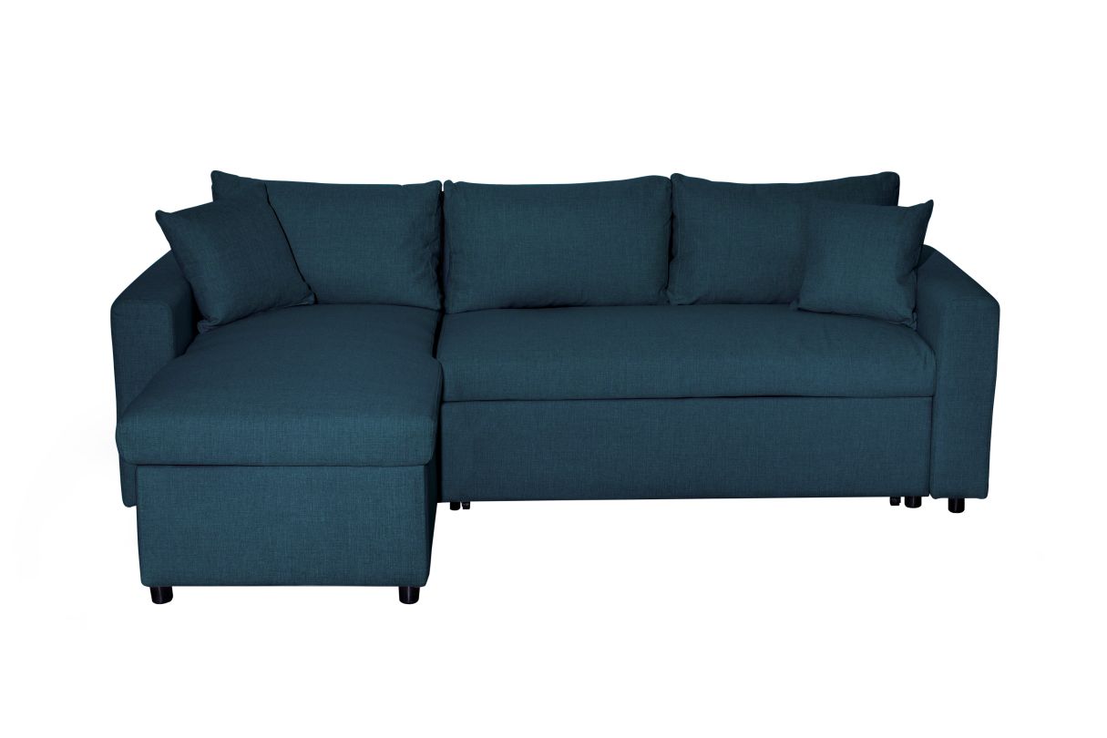 Canapé d'angle 4 places Convertible et Réversible MARIA avec Coffre en tissu - vue 3