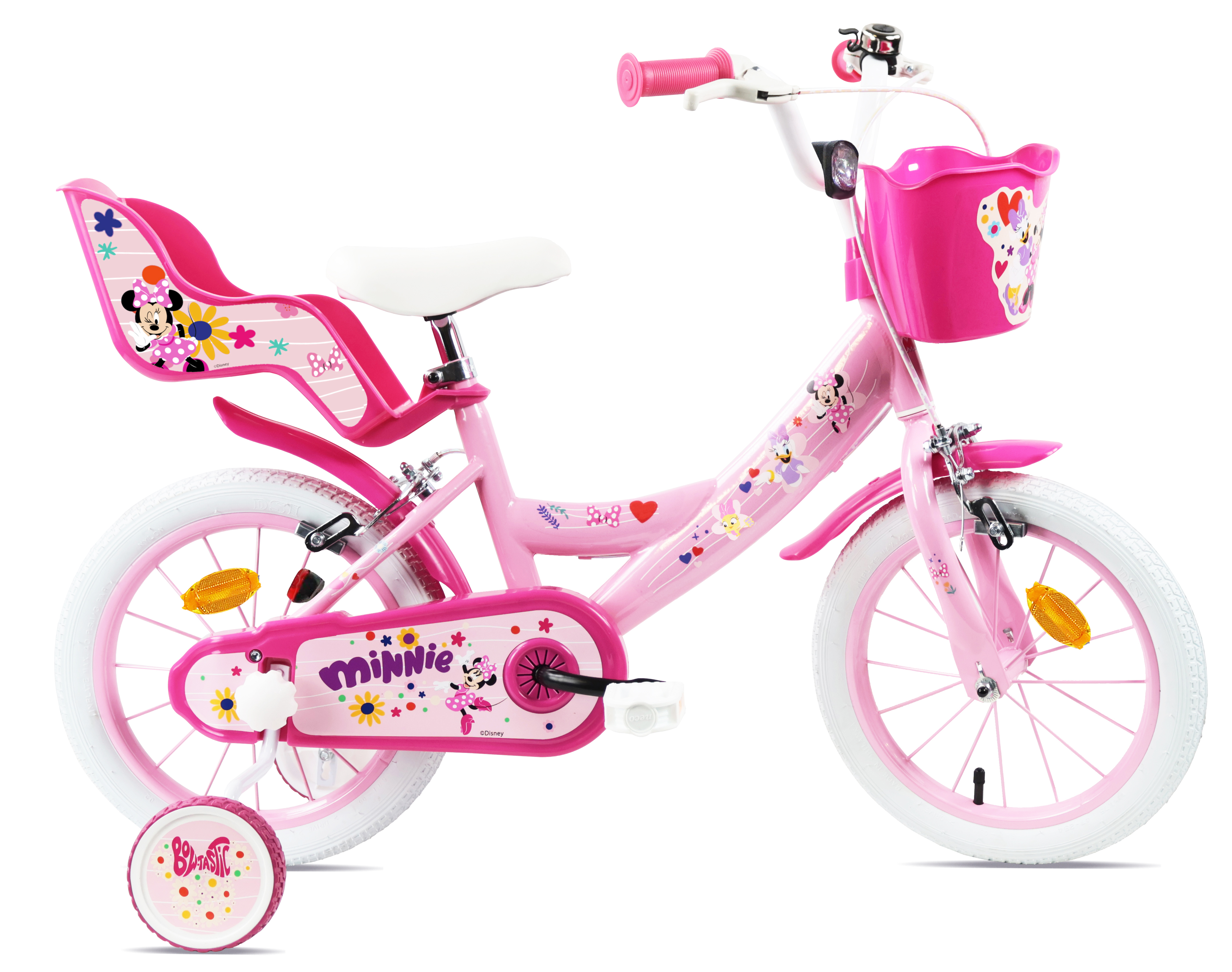 Vélo 12 Enfant 3/50 Ans Fille licorne Avec Stabilisateurs, 1 Frein, Panier Avant Et Porte Poupée Arrière. à Prix