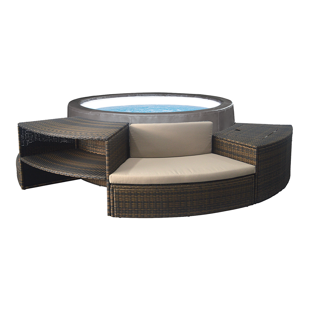 Spa portable semi rigide Vita Premium rond Bulles 4 6 places + Mobilier Netspa