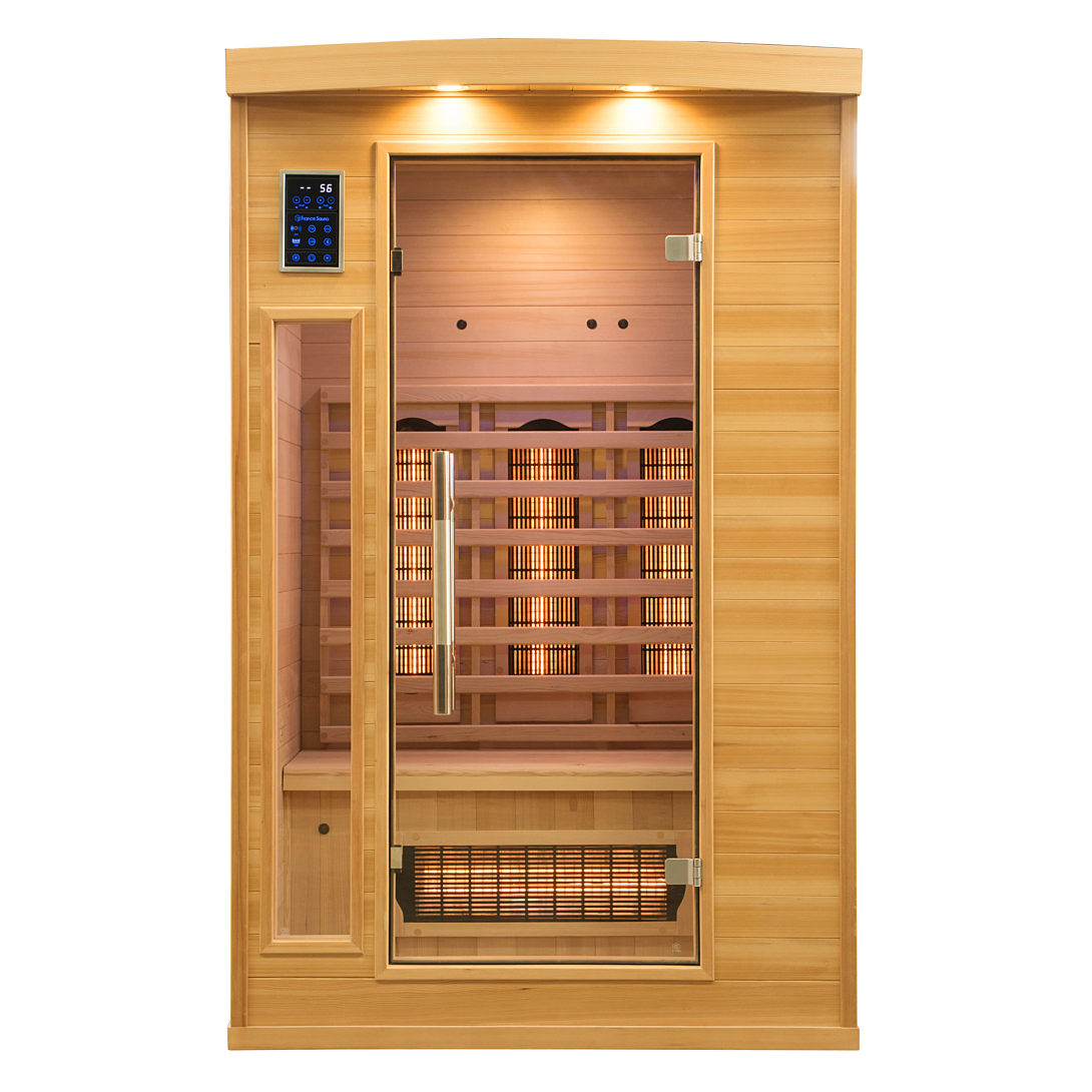 Sauna infrarouge apollon 2 places épicéa du Canada audio radio technologie infrarouge full spectrum chromothérapie led audio stéréo radio /