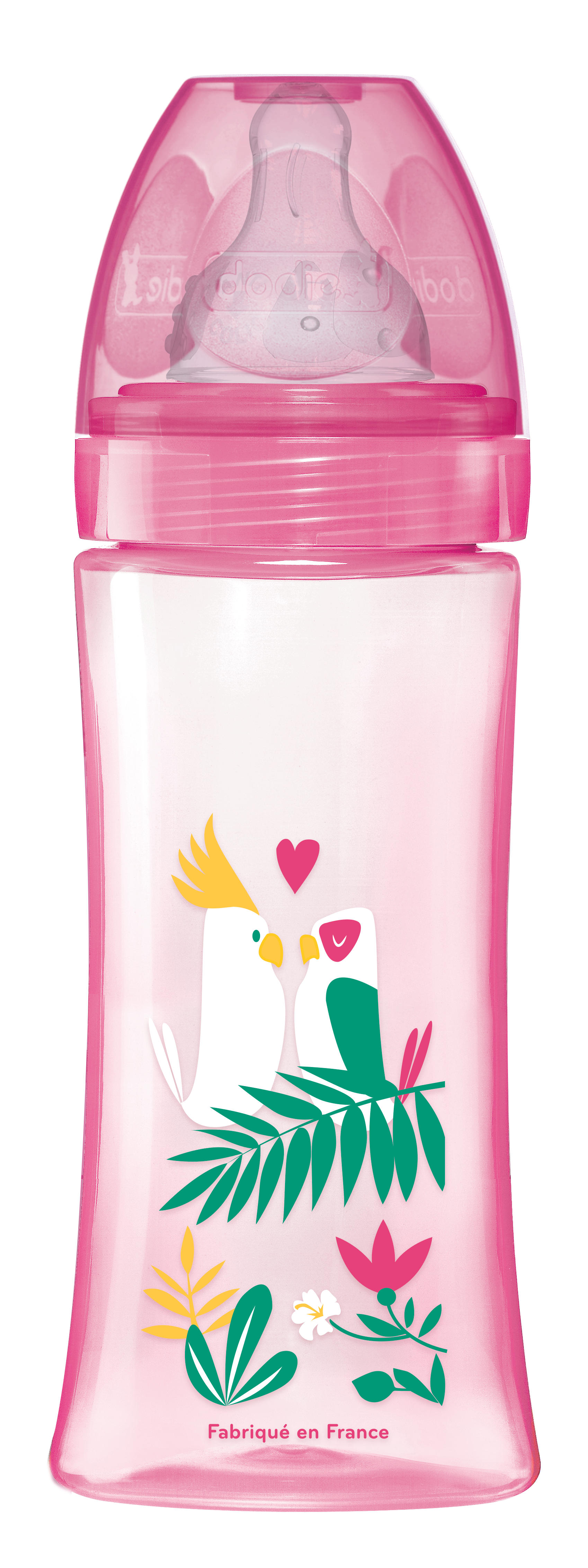 Biberon Initiation+ Anti-Colique 330ml ROSE DANSEUSE +6 mois tétine ronde 3 vitesses débit 3