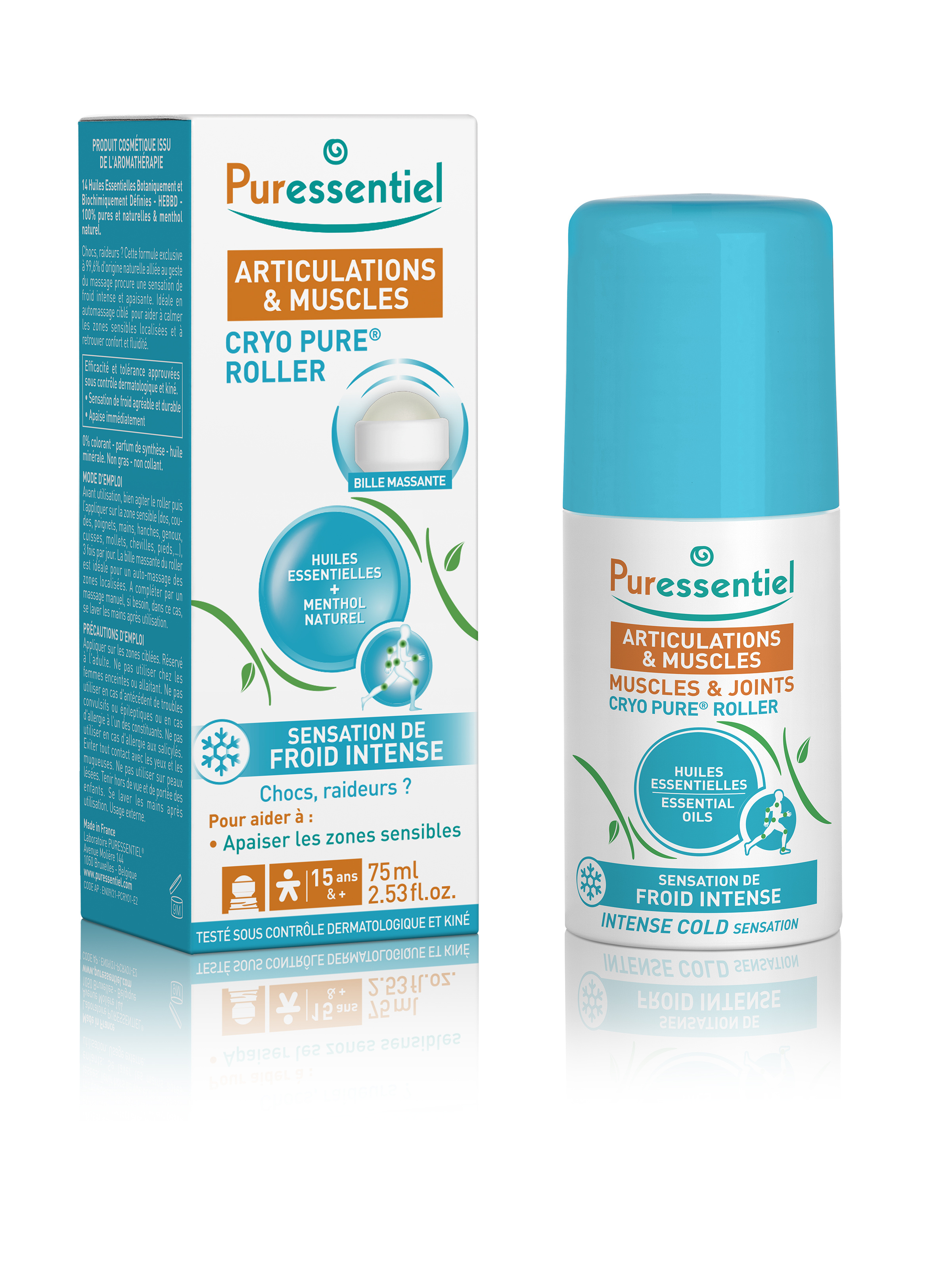 Roller Cryo Pure Articulations & Muscles Puressentiel Le Roll on De 75ml - vue 2